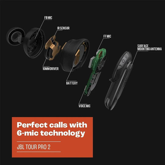 Original 100% JBL TOUR PRO2 Silent Earphones Infinite Bluetooth Headset Active Noise Reduction True Wireless Earphones LCD Screen