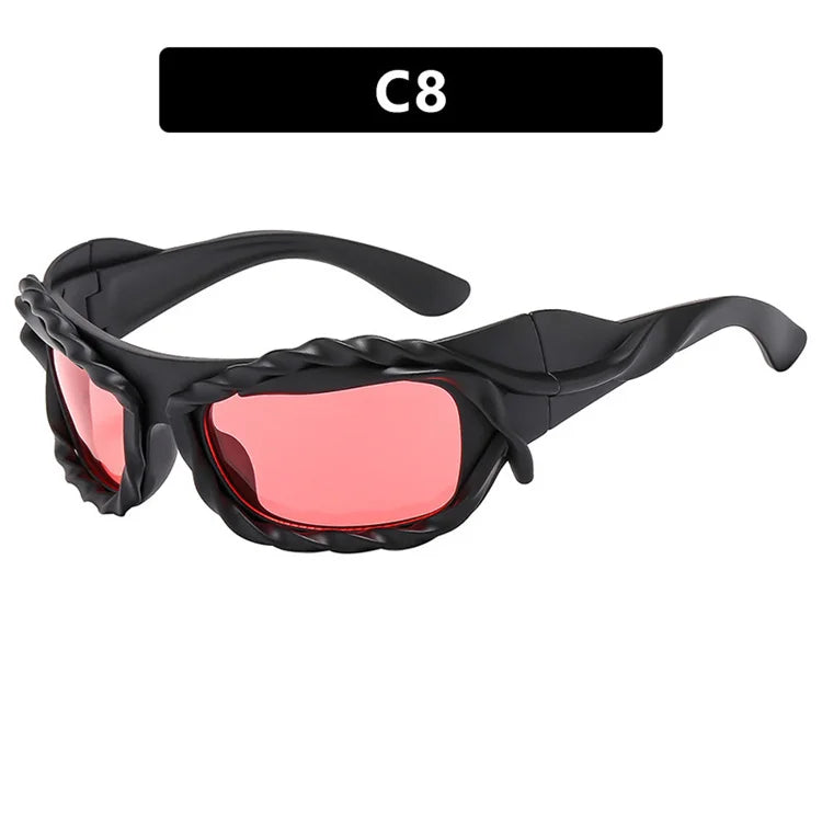 Colorful Rectangular Sunglasses with CE Certification - UV400 Sunglasses with Sporty Appeal