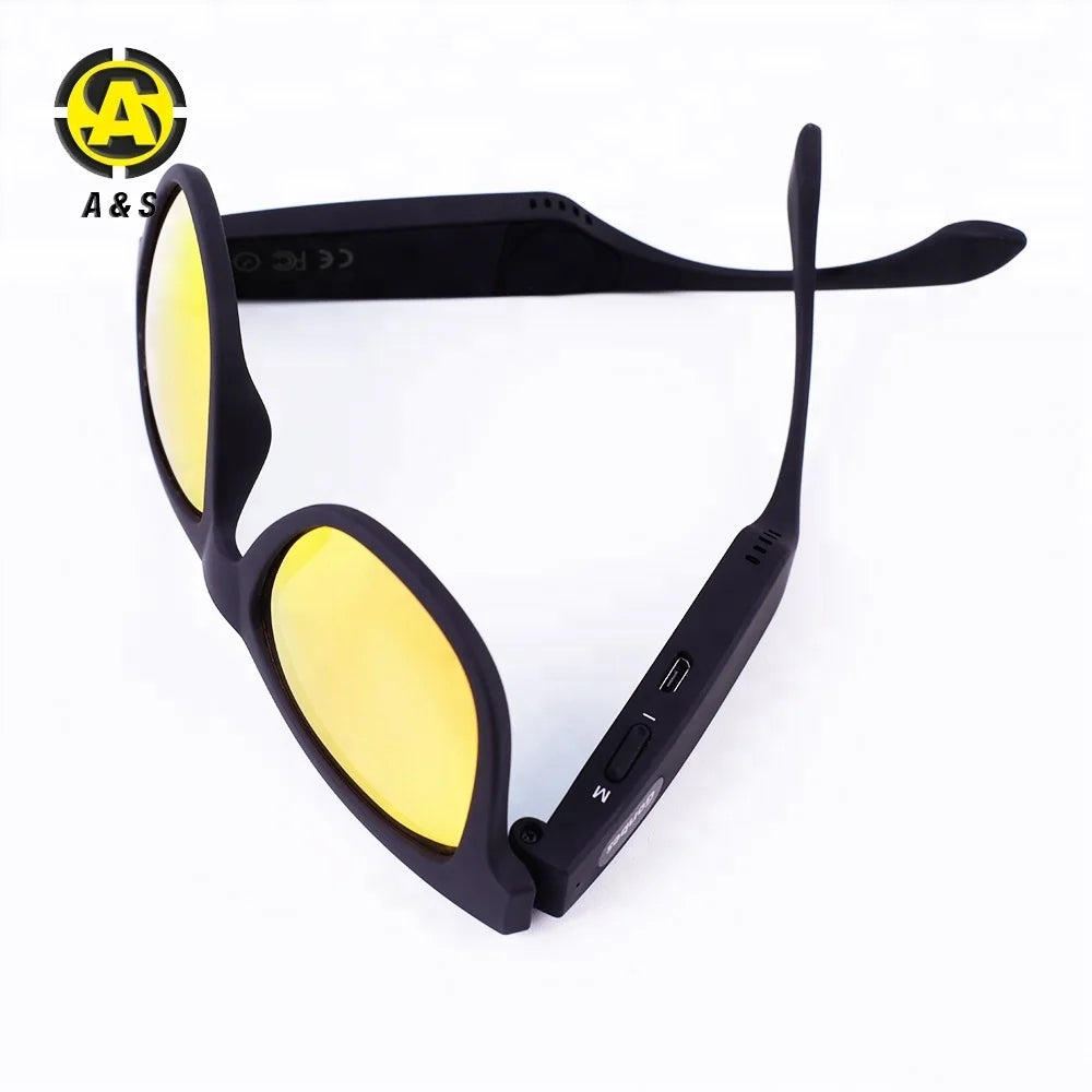 Bluetooth 5.0 Sunglasses: UV400 Polarized Eyewear with Bone Conduction Headphones