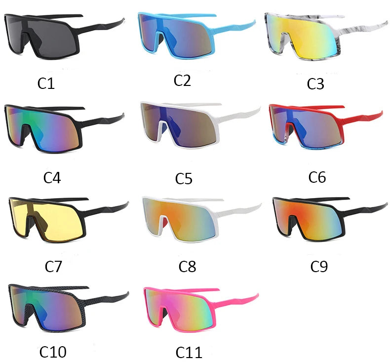 High-Quality Oversized Fashion Sunglasses: One Piece Design for Men and Unisex Sports Eyewear