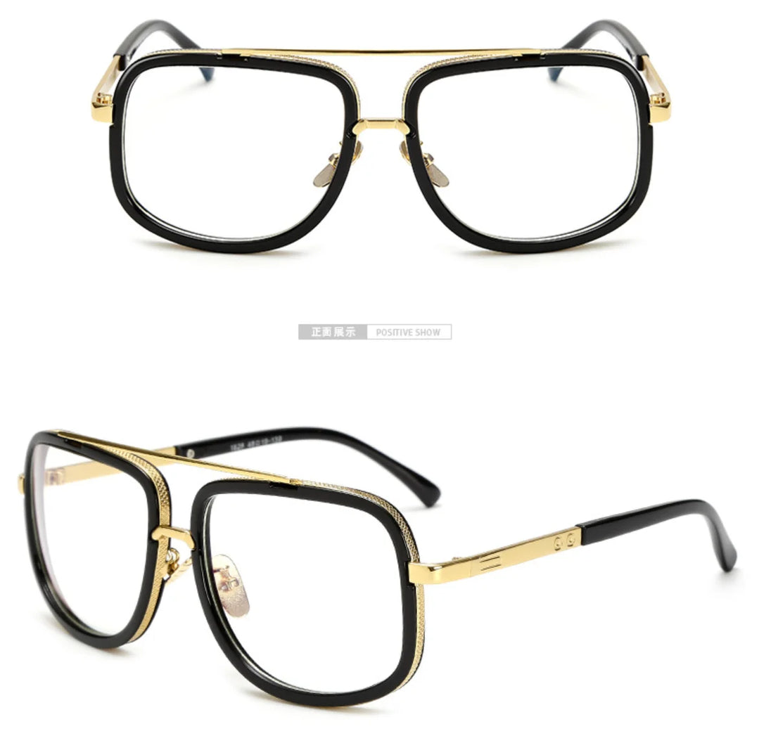 Women's and Men's Sun Glasses with Vintage Square Frames