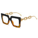 Square Glasses Chain Leg Sunglasses: Trendy Oversized Eyewear for Fashionable Women