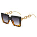 Square Glasses Chain Leg Sunglasses: Trendy Oversized Eyewear for Fashionable Women