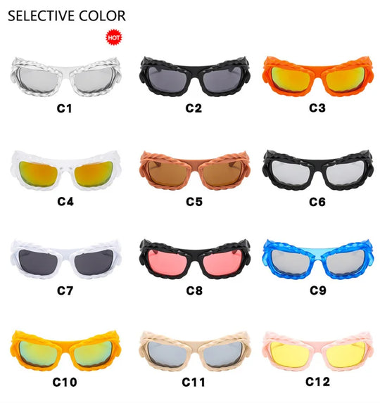 Colorful Rectangular Sunglasses with CE Certification - UV400 Sunglasses with Sporty Appeal