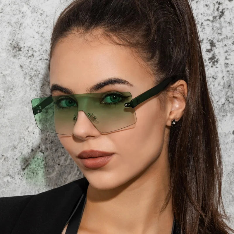 New Rimless Rivet Decoration Sunglasses for Men and Women - Fashion Sun Glasses