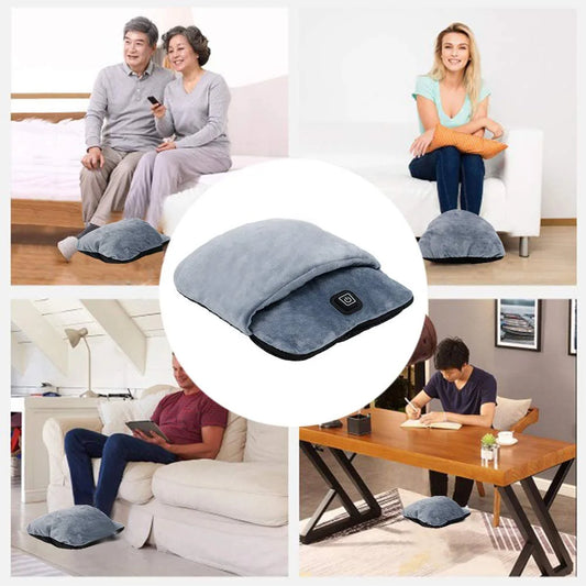 Electric Heated Foot Warmer with Massager: USB Heated Foot Warmer