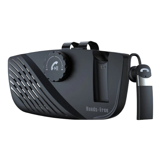Drive Smart, Drive Safe: 2-in-1 Bluetooth Handsfree Car Kit with Sun Visor Speakerphone and Wireless Earphone