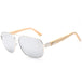 Fashionable Metal and Wood Frame Shades - Polarized Women's Sunglasses