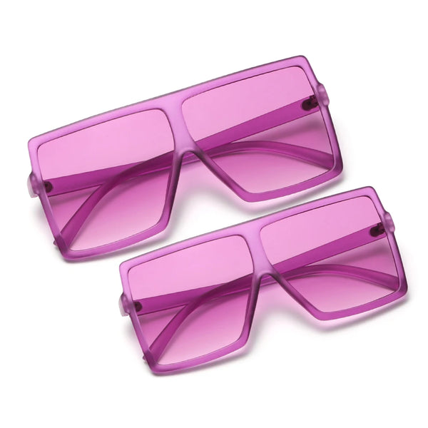 Three Hippos Square Kids Sun Glasses Set: Matching Mother and Daughter Shades