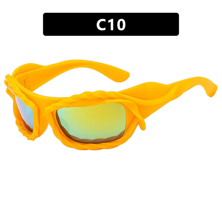 Colorful Rectangular Sunglasses with CE Certification - UV400 Sunglasses with Sporty Appeal