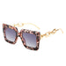 Square Glasses Chain Leg Sunglasses: Trendy Oversized Eyewear for Fashionable Women