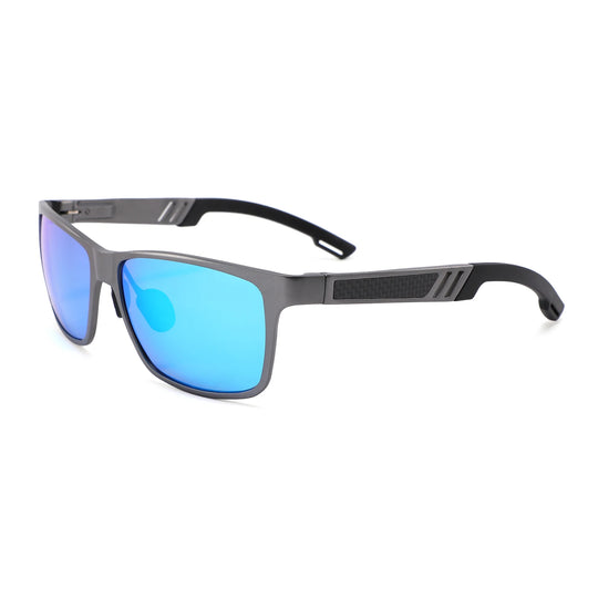 Polarized Black Sunglasses for Men: Classic Rectangle Design - Men's Driving Sun Glasses