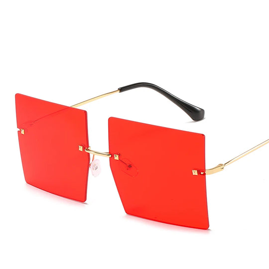 Sun Glasses Oversized Rimless Square Shape Sunglasses for women