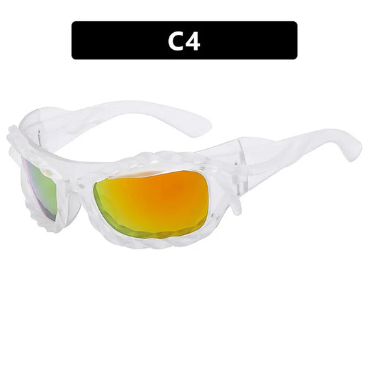 Colorful Rectangular Sunglasses with CE Certification - UV400 Sunglasses with Sporty Appeal