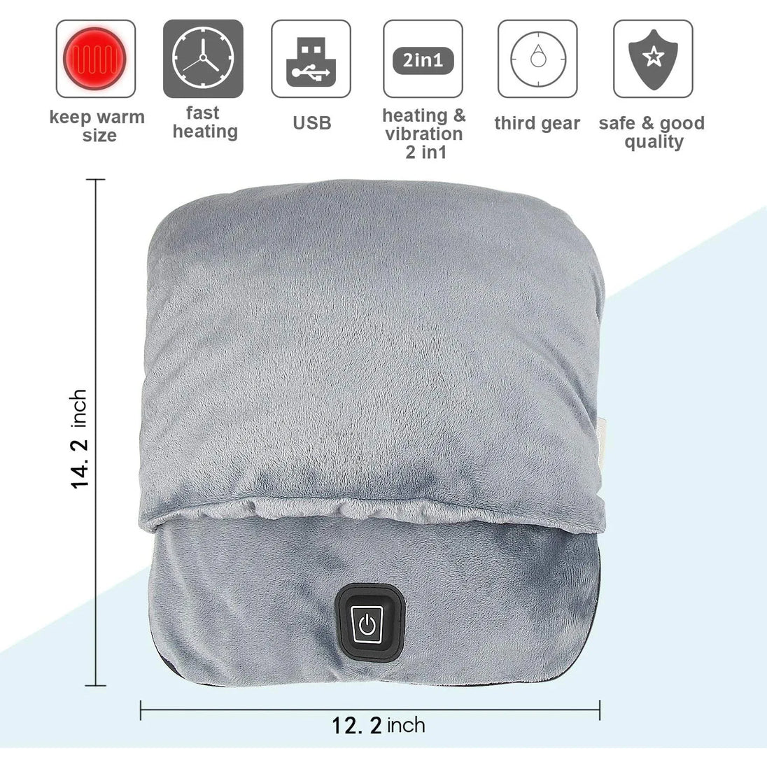 Electric Heated Foot Warmer with Massager: USB Heated Foot Warmer