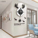 Stylish Nordic Deer Head Wall Clock – Modern Home Decoration