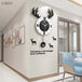 Stylish Nordic Deer Head Wall Clock – Modern Home Decoration