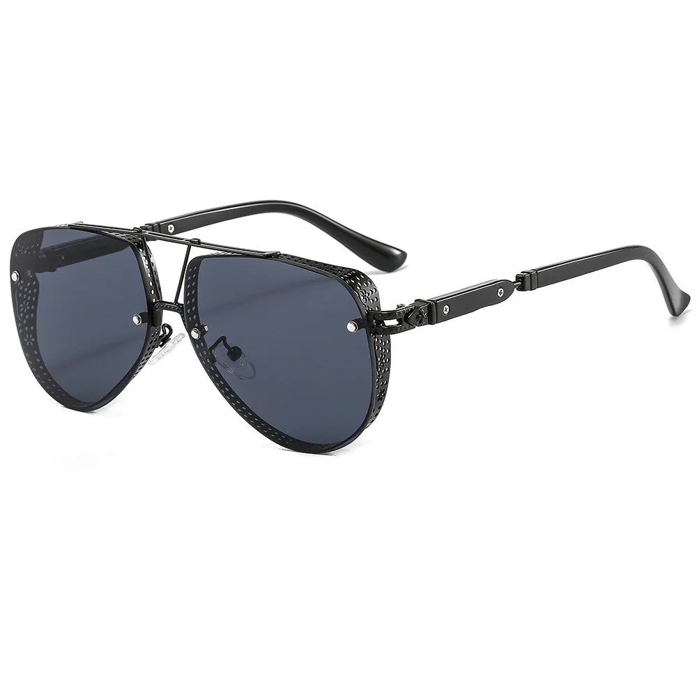 Luxury Metal Aviation Sunglasses: Trendy Oversized Shades for Women and Men