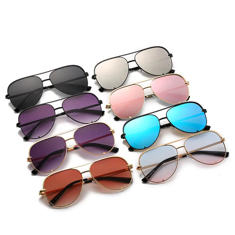 Fashion Gold Metal Unisex Shades Sunglasses for Men and Women - High Quality Luxury Brand UV400