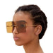 Sun Glasses Oversized Rimless Square Shape Sunglasses for women