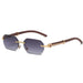 Wooden Rimless Sunglasses: UV400 Protection, Polycarbonate Lenses - Wood Sun glasses