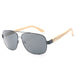 Fashionable Metal and Wood Frame Shades - Polarized Women's Sunglasses