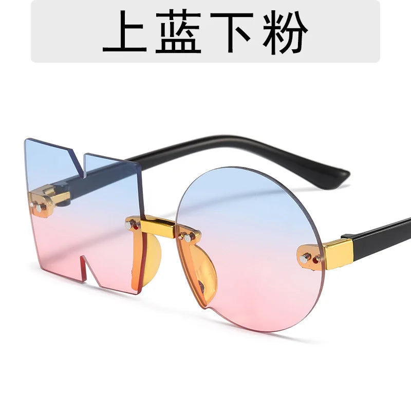 Children's Mirror Cut Edge Sunglasses - Decorative Sunglasses with Trendy Gradient Ocean Design