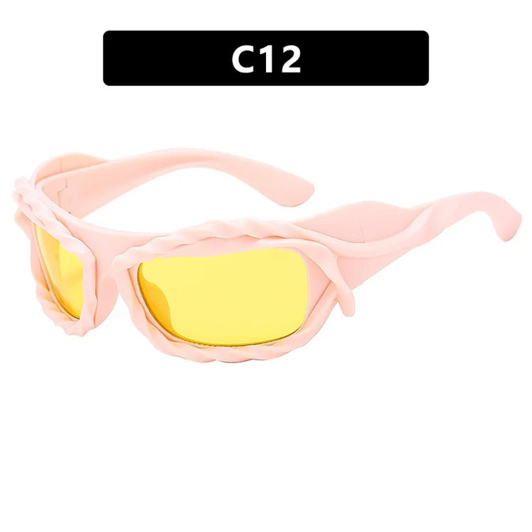 Colorful Rectangular Sunglasses with CE Certification - UV400 Sunglasses with Sporty Appeal