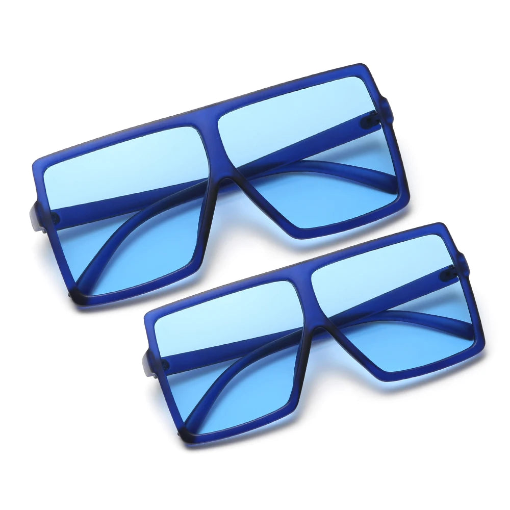 Three Hippos Square Kids Sun Glasses Set: Matching Mother and Daughter Shades