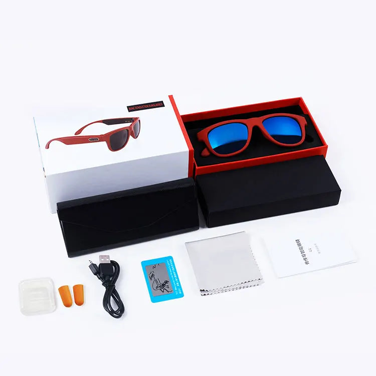 Bluetooth 5.0 Sunglasses: UV400 Polarized Eyewear with Bone Conduction Headphones