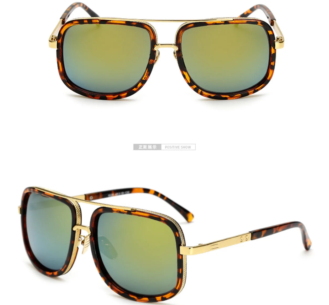 Women's and Men's Sun Glasses with Vintage Square Frames