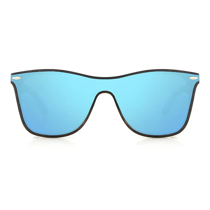 Square Bamboo Wood Sunglasses with Blue Polarized UV Lens - Wood Sunglasses