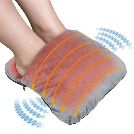 Electric Heated Foot Warmer with Massager: USB Heated Foot Warmer