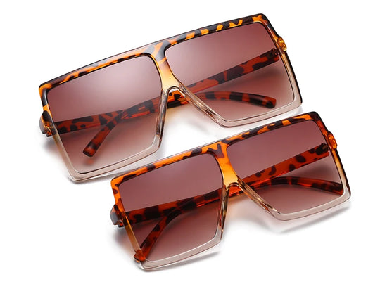 Three Hippos Square Kids Sun Glasses Set: Matching Mother and Daughter Shades