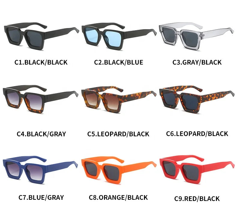 Square Frame Sunglasses: Retro Chic with UV400 Protection for Women and Men