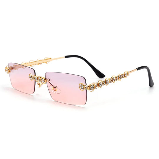 Retro Rhinestone Sunglasses: LBA Shades Luxury Women's Eyewear with UV400 Protection