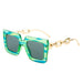 Square Glasses Chain Leg Sunglasses: Trendy Oversized Eyewear for Fashionable Women