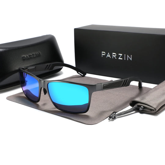 Polarized Black Sunglasses for Men: Classic Rectangle Design - Men's Driving Sun Glasses