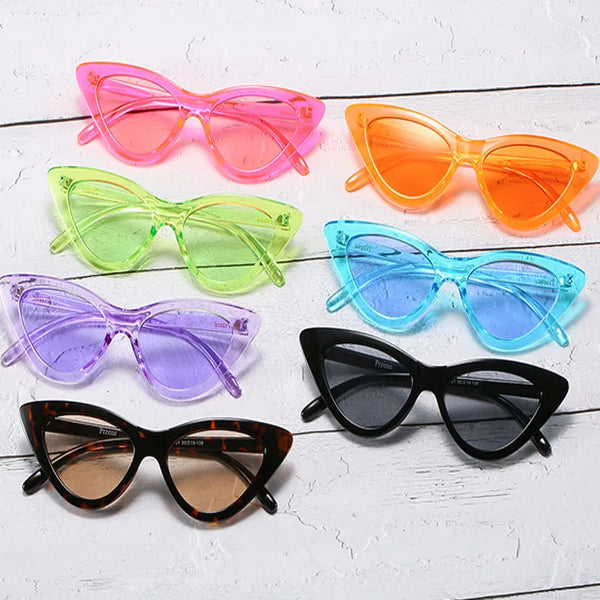 Fashion Cat Eye Sunglasses - Retro Sun glasses Small Frame Shades Sunglasses