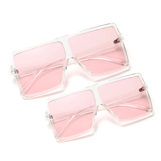 Three Hippos Square Kids Sun Glasses Set: Matching Mother and Daughter Shades