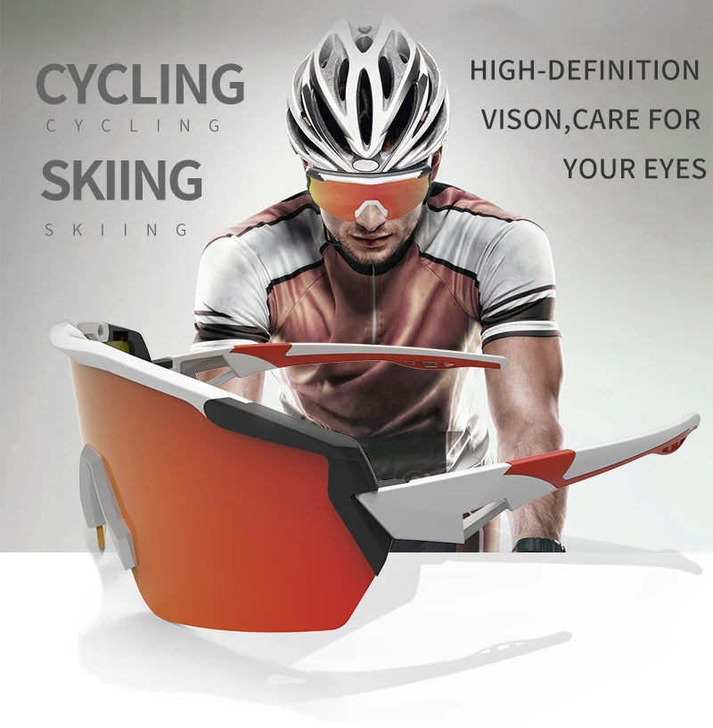 Outdoor Eyewear Sports Glasses Shades - Bike Sunglasses Tr90 Frame Uv400 Polarized Cycling Sunglasses Set