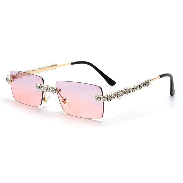 Retro Rhinestone Sunglasses: LBA Shades Luxury Women's Eyewear with UV400 Protection