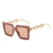 Square Glasses Chain Leg Sunglasses: Trendy Oversized Eyewear for Fashionable Women