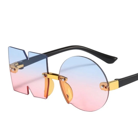 Children's Mirror Cut Edge Sunglasses - Decorative Sunglasses with Trendy Gradient Ocean Design