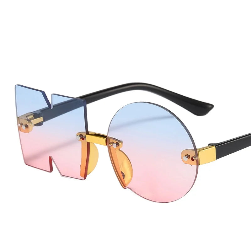 Children's Mirror Cut Edge Sunglasses - Decorative Sunglasses with Trendy Gradient Ocean Design