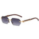 Wooden Rimless Sunglasses: UV400 Protection, Polycarbonate Lenses - Wood Sun glasses