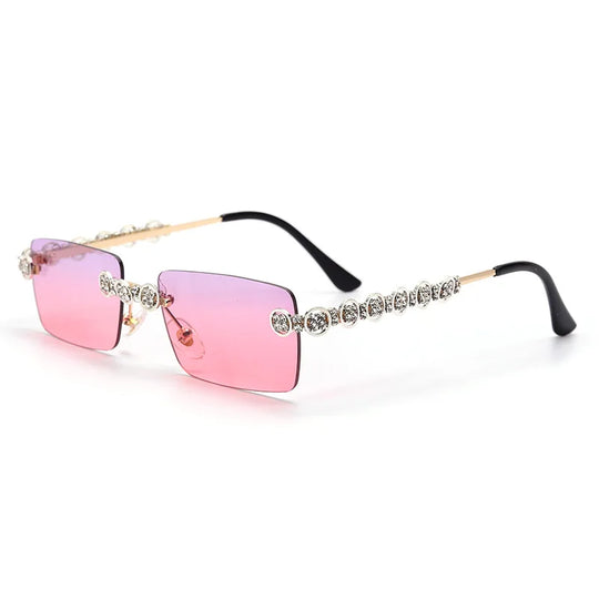 Retro Rhinestone Sunglasses: LBA Shades Luxury Women's Eyewear with UV400 Protection