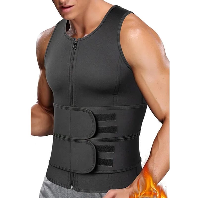 Maximize Your Workout: Men's Body Shaper Waist Trainer Sauna Vest for Abdomen Slimming and Fat Burn