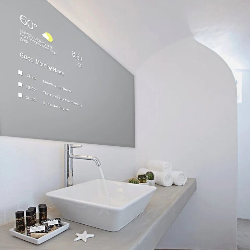 Large Android Touch Screen Intellengent Bath Mirrors Smart Magic Mirror Modern Design Style