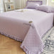 Luxury Soft Knitted Cotton Ruffle Bedspread – Comfortable Quilted Double Bed Cover Set